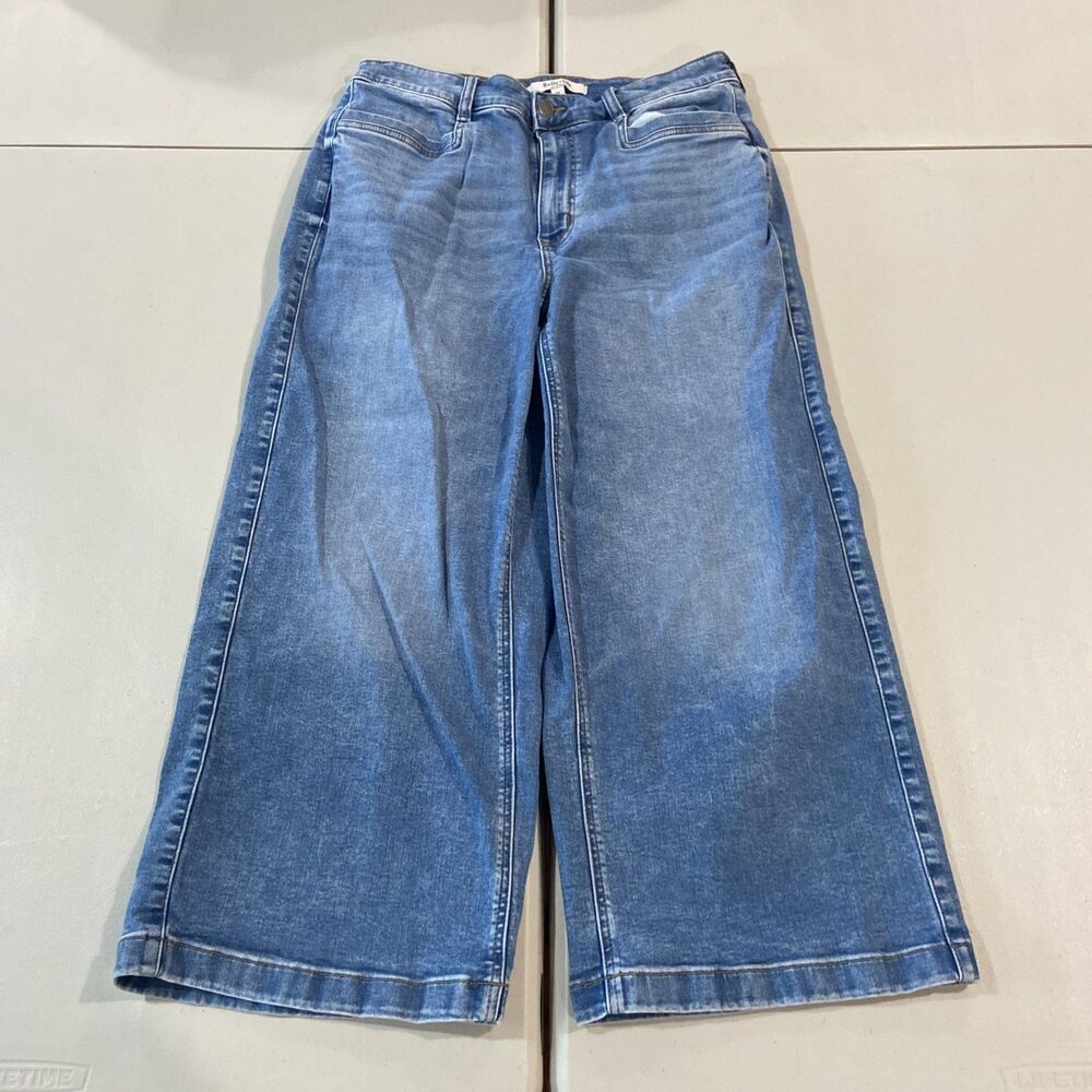 Torrid Women's 10 Belle Isle Cropped Wide Leg Baggy Jeans Medium Wash